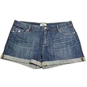 Paige Womens Medium Wash Cuffed Denim Shorts Size 32 1226645-422 Blue Distressed